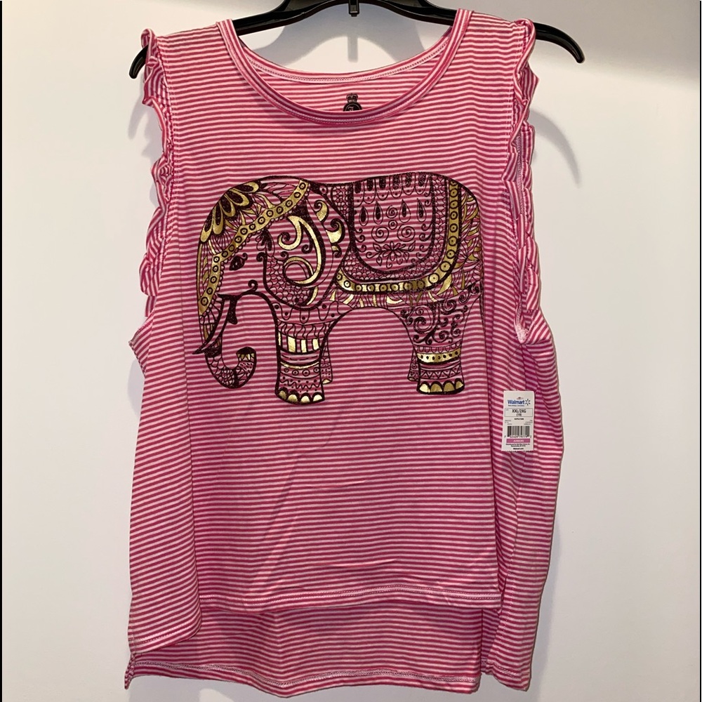 ♦️NWT♦️Pink and White Tank Top
